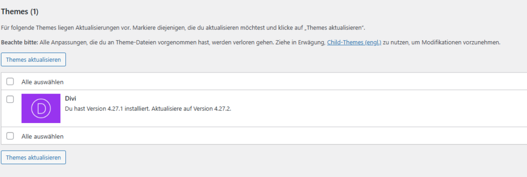 Theme updaten