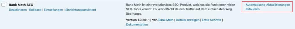 automatische Updates in WordPress